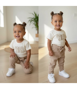 Dirkje  Joggingbroek met strik - Beige