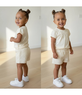 Dirkje  Broderie Short Set - Off White