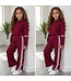 Draakjes en Boefjes Button & Stripe Joggingset - Bordeaux