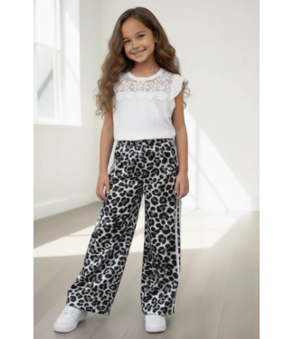 Stripe Jogger - Leopard Grijs