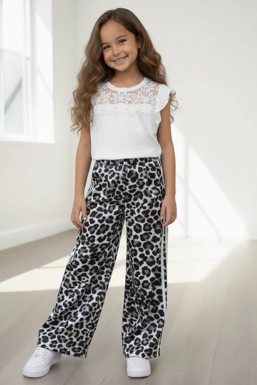 Stripe Jogger - Leopard Grijs