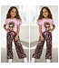 Leopard Girly Pants Set - Roze