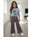 Leopard Girly Pants Set - Blauw
