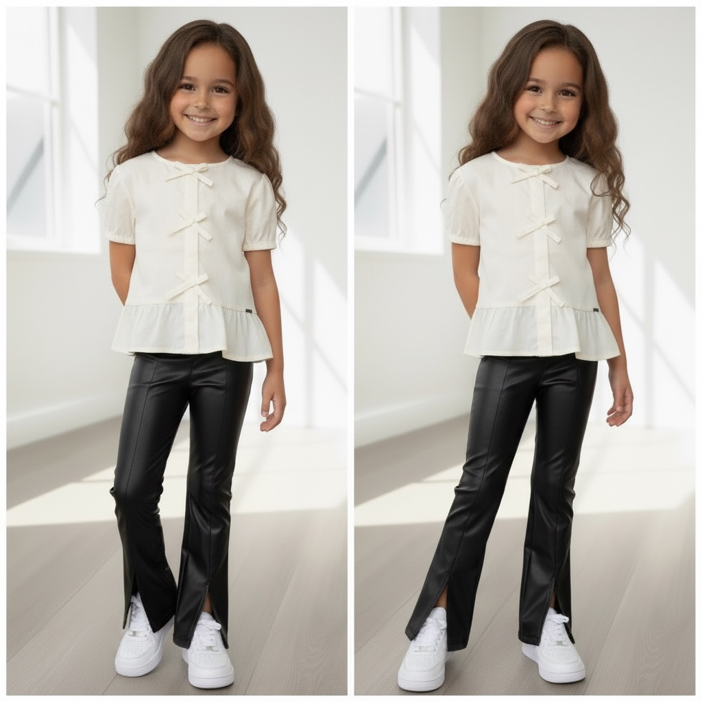 Leatherlook Flared Met Split