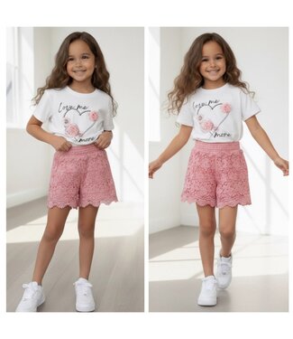 Flower short Set - Roze