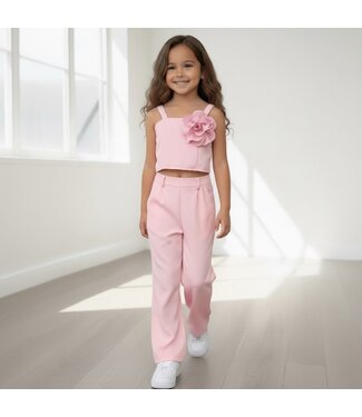 Flower Pants Set - Roze