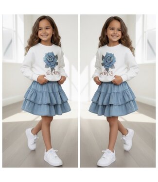 Flower skirt Set - Wit