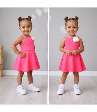 Little Flower dress - Fuchsia (Verzenddatum 23 Feb)