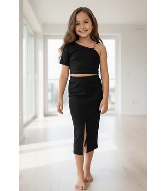 Chained skirt Set - Zwart (Verzenddatum 23 Feb)