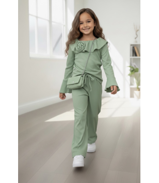 Roses Flared Set  - Mint