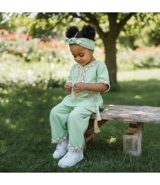 Kaftan 2-Delig Set – Vert (met haarband) - verzenddatum 23 feb