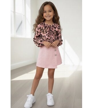Leopard blouse Set - Roze