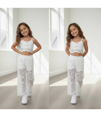 Kanten co-ord set - Wit