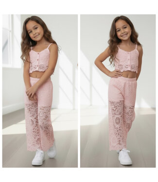 Kanten co-ord set - Roze