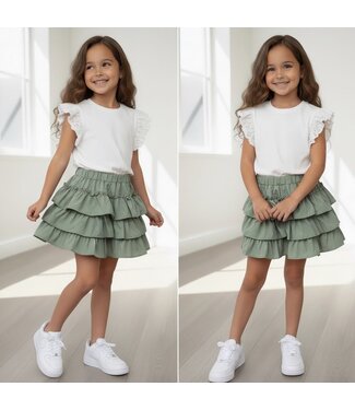 Basic ruffle Top - Wit