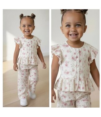 Bloemen set met haarband - Roze