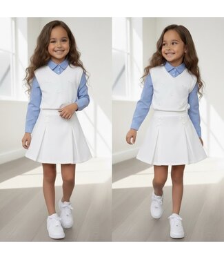 Bow Belle Set - Wit/blauw