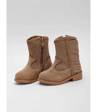 Suede Cowboy Boots - Taupe