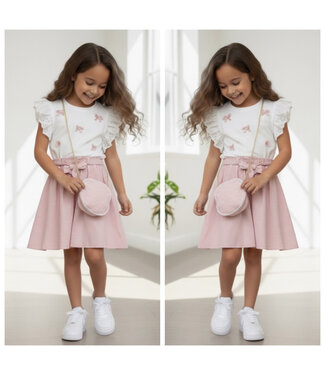 Little bow dress (met tasje) - Zalm
