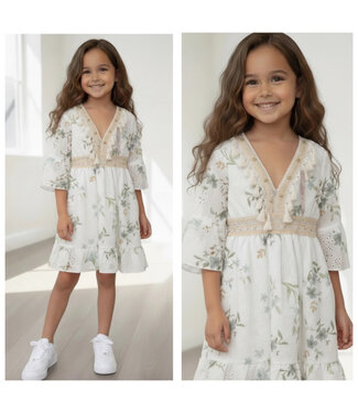 Island Dress - Wit/Groen