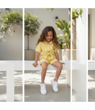 Geknoopte Blouse Set - Geel