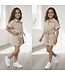 Geknoopte Blouse Set - Beige