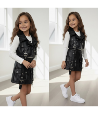 Leatherlook Cargo Set - Zwart