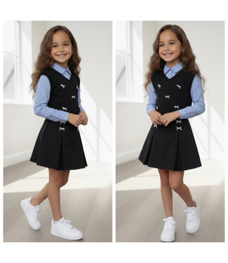 Bow Belle Set - Zwart/blauw