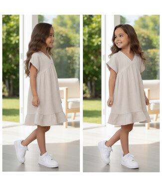 Mousseline dress  - Beige