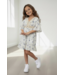 Boho Bloemenjurk – Wit/Mint