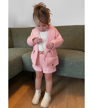 My Button Blazer Set - Roze (3-Delig)