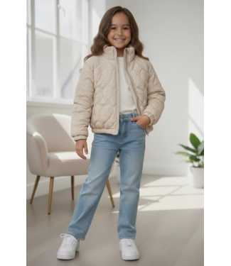 Shimmer Quilted Jacket - Beige