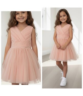 Swipe Tule Dress - Zalm