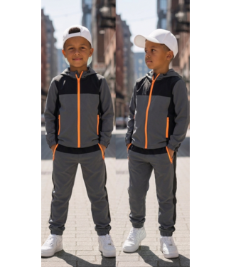 Trainingsset - Grijs/Zwart/Oranje