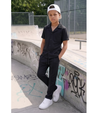 Polo Blouse & Trouser Set - Zwart