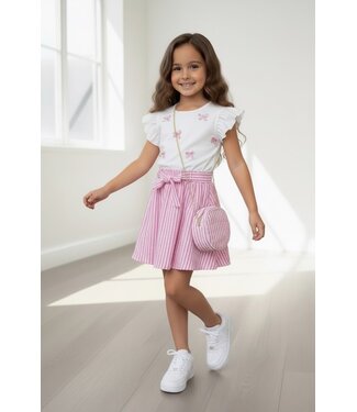 Jurk met strikjes (met tasje) - Roze