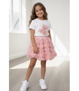 All Flower skirt set - Roze/Wit