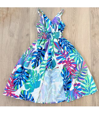 Feather colour jumpsuit dress