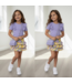 Rozen Rokje & T-Shirt met tasje - Paars