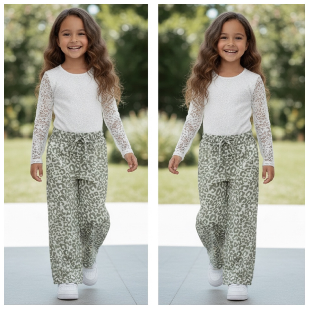 Leopard Pants - Groen
