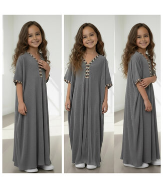 Lange Kaftan Jurk - Grijs