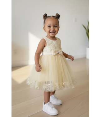 Bloemen jurk - Champagne