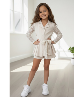 ChiQue Lace Blazer Dress - Beige