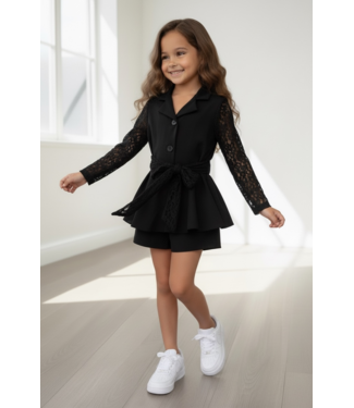 ChiQue Lace Blazer Dress - Zwart