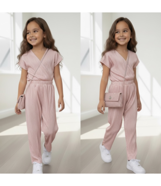 Rib Chic Set (Met Tasje) - Roze