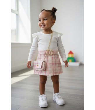 Starring Dress (Met Tasje) - Wit/Roze