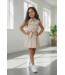 Simple Belted Dress - Beige
