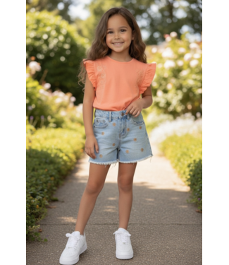 Koko Noko Korte Spijkerbroek - Flowers