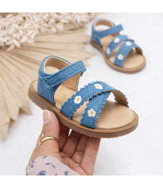 Flower Sandalen - Denim (Verzenddatum 12 maart)