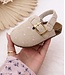 Suéde Clogs - Beige/Hartjes